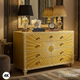 Vintage Yellow Sunburst Dresser Chest | Luxury Handmade Dresser