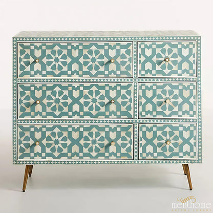 Moroccan Six Drawer Dresser | Luxury Handmade Dresser