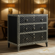 Artisanal Black Chest of Drawers with Bone Inlay | Luxury Handmade Chest of Drawer
