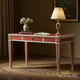 Elegant Red and White Inlaid Writing Desk | Luxury Handmade Desk