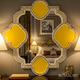Decorative Ornate Wall Mirror with Yellow Accents | Luxury Handmade Mirror