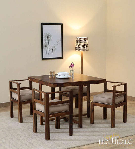 Modern Rosewood Dining Chair and Table In Provincial Teak Finish with Cushioning | Luxury Handmade Chair