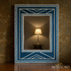 Blue and White Inlaid Wooden Mirror | Luxury Handmade Mirror