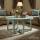 Handcrafted Blue Inlay Round Coffee Table | Luxury Handmade Coffee Table