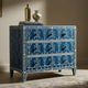 Blue Floral Three-Drawer Chest | Luxury Handmade Chest of Drawer