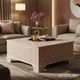Ornate Pink Marble Square Coffee Table | Luxury Handmade Coffee Table