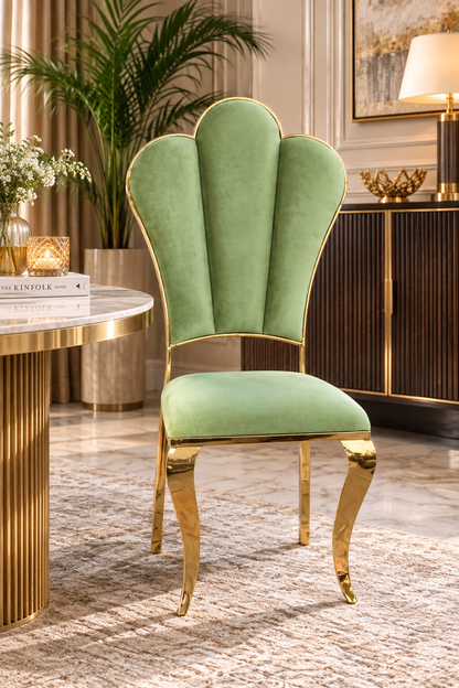 Luxury Brass Dining Chair | Handmade Gold Brass Chair | Velvet Upholstered Accent Chair | Elegant Statement Chair | Custom Furniture