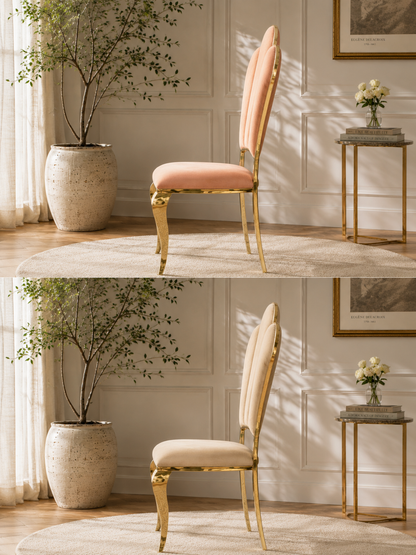 Luxury Brass Dining Chair | Handmade Gold Brass Chair | Velvet Upholstered Accent Chair | Elegant Statement Chair | Custom Furniture