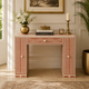 Ready to Ship in India | Pink Bone Inlay Writing Desk with 2 Doors & 1 Drawer – Handmade Study Table & Home Office Desk | 36W x 18D x 30H Inches