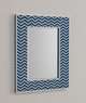 Ready to Ship in India | Handmade Blue Bone Inlay Chevron Wall Mirror | Luxury Rectangular Decorative Mirror | Modern Geometric Design | 24"W x 1"D x 30"H