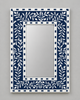 Ready to Ship in India | Blue Bone Inlay Floral Mirror 16W x 1D x 24H Inches | Handmade Bone Inlay Wall Mirror | Decorative Accent Mirror for Bedroom, Living Room & Entryway
