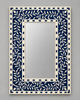Ready to Ship in India | Blue Bone Inlay Floral Mirror 16W x 1D x 24H Inches | Handmade Bone Inlay Wall Mirror | Luxury Decorative Mirror for Bedroom, Living Room & Entryway