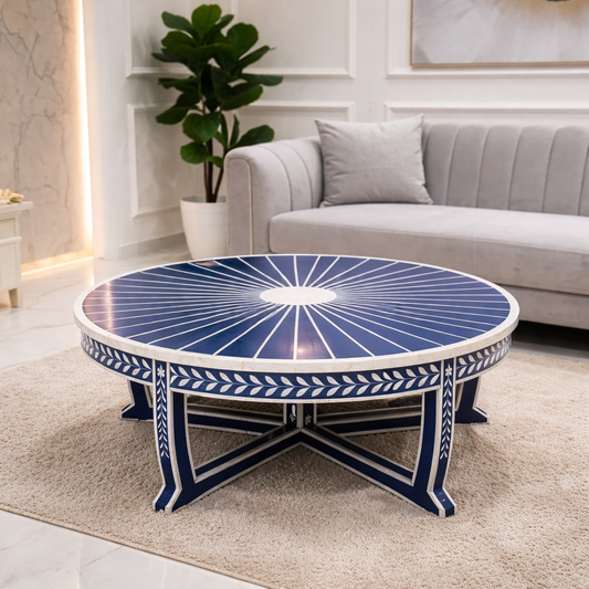 Handcrafted Blue Inlay Coffee Table – Features, Craftsmanship & Luxury Design