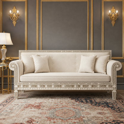 Elegant Handcrafted Inlay Luxury Sofa | Luxury Handmade Sofa