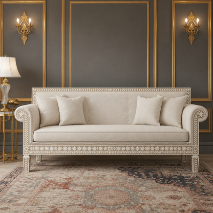 Elegant Handcrafted Inlay Luxury Sofa | Luxury Handmade Sofa