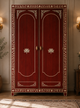 Rust Bone Inlay 2 Door Wardrobe – Handmade Luxury Wooden Armoire Storage Cabinet | Handmade in India