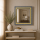Ready to Ship in India | Handmade Black & White Bone Inlay Wall Mirror with Yellow Accent Border | Luxury Geometric Decorative Mirror | 30"W x 1"D x 36"H