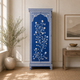 Blue Inlaid Double Door Wardrobe with Floral Detailing | Luxury Handmade Wardrobe