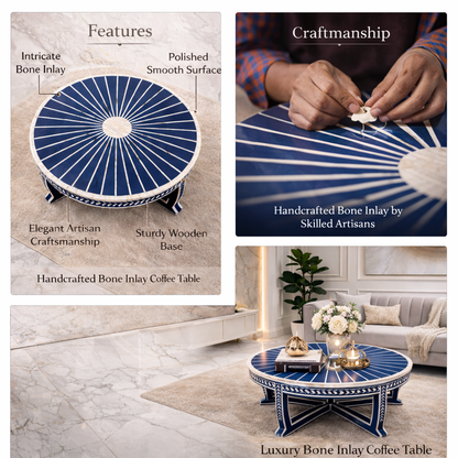 Handcrafted Blue Inlay Coffee Table – Features, Craftsmanship & Luxury Design
