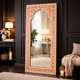 Handcrafted Inlay Arched Wall Mirror – Luxury Floral Inlay Decorative Mirror