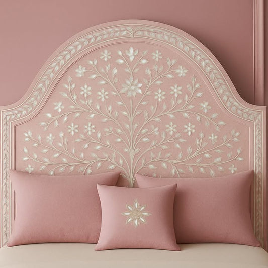 Luxury MOP Inlay Bed Frame with POLES on all corners