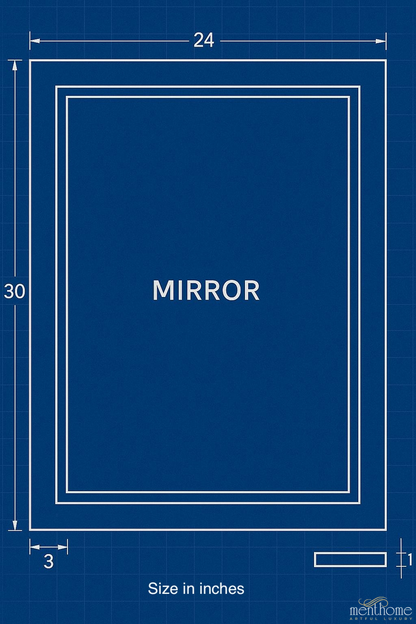 Elegant Black and Gold Framed Wall Mirror | Luxury Handmade Mirror