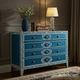 Hand-Painted Blue Wooden Chest of Drawers | Luxury Handmade Dresser