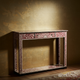 Handcrafted Red and White Bone Inlay Console Table | Luxury Handmade Console