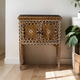 Teak Wood and Bone Inlay Bedside Table, Wooden Bone Inlay Storage Furniture | Luxury Handmade Bedside Table