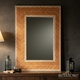 Decorative Wall Mirror with Orange Bone Inlay Frame | Luxury Handmade Mirror