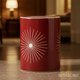 Red inlay Decorative Stool with Sunburst Pattern | Luxury Handmade Stool