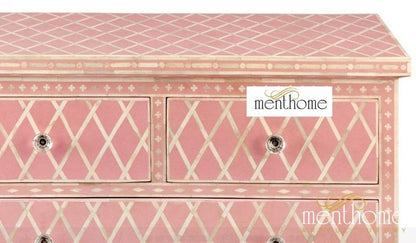Handmade Bone Inlay Drawer Cabinet Handmade Chest of Drawer | Luxury Handmade Cabinet