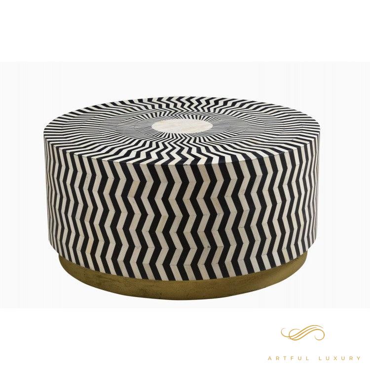 Bone Inlay Zig Zag Coffee Table | Luxury Handmade Coffee Table