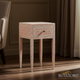 Elegant Pink Patterned Side Table with Drawer | Luxury Handmade Bedside Table