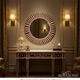 Vintage Red and White Striped Round Wall Mirror | Luxury Handmade Mirror
