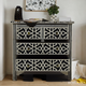 Handmade Bone inlay 7 Drawer dresser Black and White | Luxury Handmade Dresser