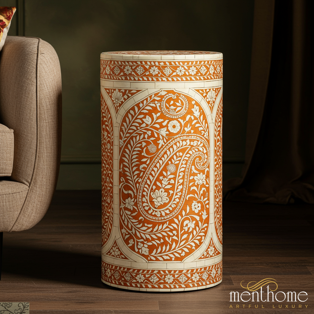 Traditional inlay Decorative Vase | Luxury Handmade Side Table
