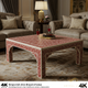 Handcrafted Red and White Inlay Coffee Table | Luxury Handmade Coffee Table