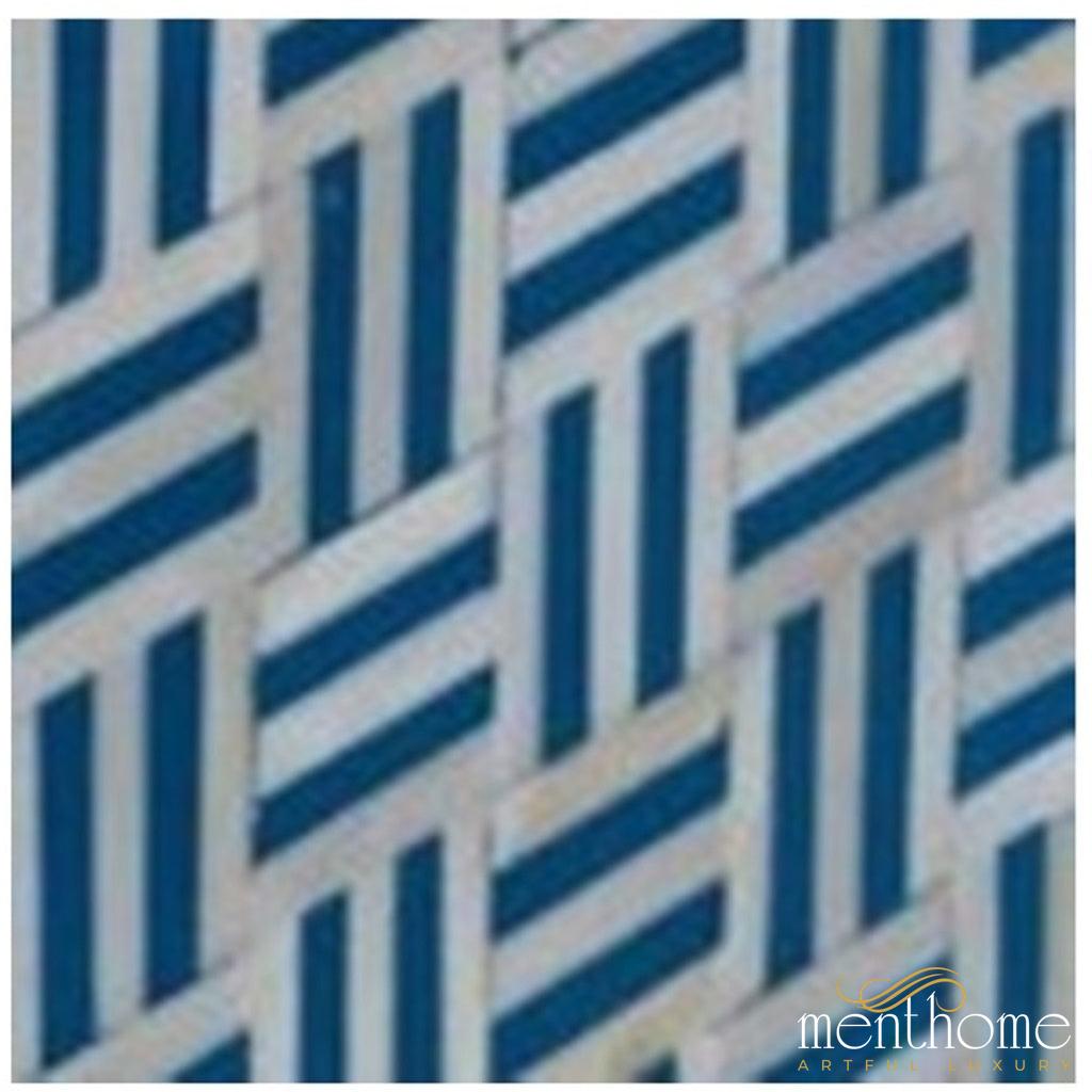 Blue Maze Bedside Table with Drawers | Luxury Handmade Bedside Table