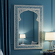 Ornate Blue and White Patterned Wall Mirror | Luxury Handmade Mirror