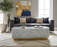 Luxury MOP Inlay Oval Coffee Table with Brass Base – Handcrafted Geometric Living Room Coffee Table
