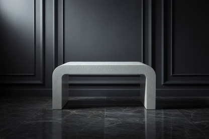 Ivory Mother of Pearl Inlay Waterfall Coffee Table – Luxury Modern Center Table (36"W x 20"D x 16"H)