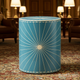 Blue Decorative Cylinder Side Table | Luxury Handmade Stool