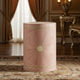 Pink Decorative Wooden Drum Table | Luxury Handmade Stool
