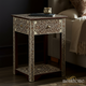 Elegant Inlaid Wooden Side Table with Drawer | Luxury Handmade Bedside Table