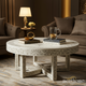 Elegant Hand-Painted Round Coffee Table | Luxury Handmade Coffee Table