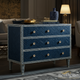 Blue Embellished 3-Drawer Chest | Luxury Handmade Chest of Drawer