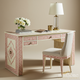 Elegant Greek Key Pattern Desk and Upholstered Chair Set | Luxury Handmade Desk