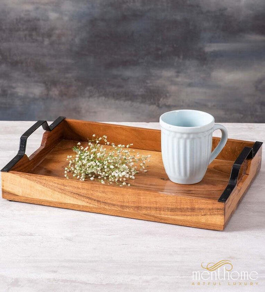 Tango Brown Wood Serving Tray | Luxury Handmade Trays