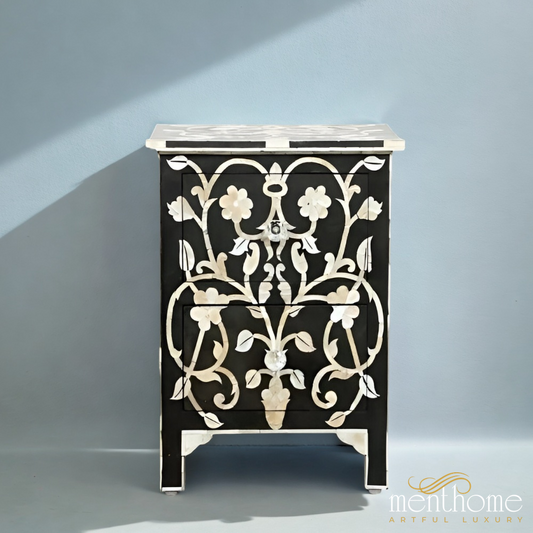 Handmade Bedside Pearl Inlay | Luxury Handmade Bedside Table